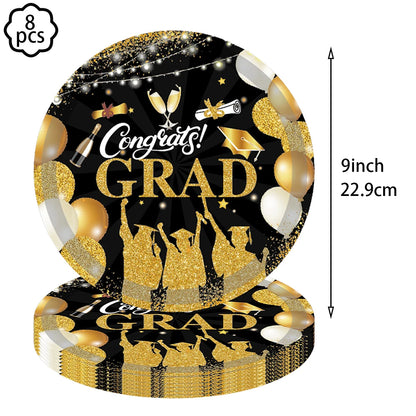 Congrats 2025 Graduation Party Dinnerware Set Paper Plates cups Napkin Congrats Grad Party plates cups Tablecloth Decor supplies