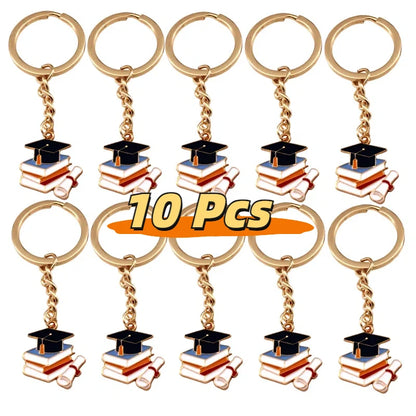 10pcs Class of 2025 Graduation Keychains, Party Favors and Gifts for Him and Her