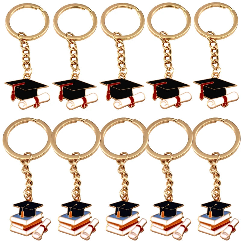 10pcs Class of 2025 Graduation Keychains, Party Favors and Gifts for Him and Her