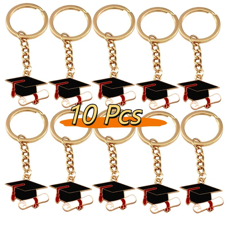 10pcs Class of 2025 Graduation Keychains, Party Favors and Gifts for Him and Her