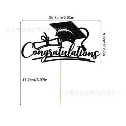 Bachelor Cap Congrasts Grad Cake Toppers Congratulation Class of 2025 Graduate Party Cake Decoration Supplies